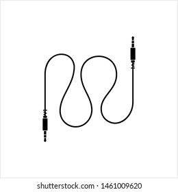 Audio Cable Icon, Plug Wire Vector Art Illustration