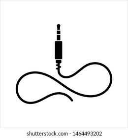 Audio Cable Icon, Plug Wire Vector Art Illustration