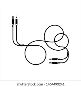 Audio Cable Icon, Plug Wire Vector Art Illustration