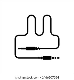 Audio Cable Icon, Plug Wire Vector Art Illustration