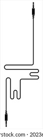 Audio Cable Icon, Plug Wire Vector Art Illustration