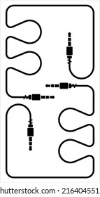 Audio Cable Icon, Plug Wire Vector Art Illustration