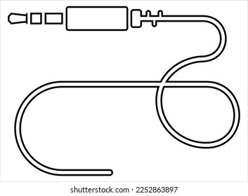 Audio Cable Icon, Plug Wire Vector Art Illustration