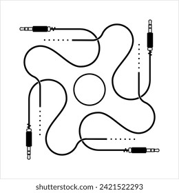 Audio Cable Icon, Plug Wire Vector Art Illustration