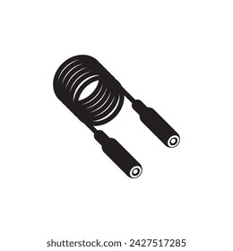 Audio Cable Icon, Plug Wire Vector Art Illustration