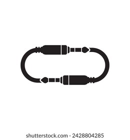 Audio Cable Icon, Plug Wire Vector Art Illustration