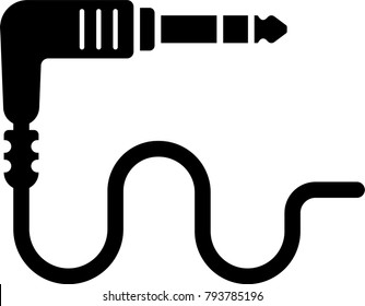 Audio Cable Icon, Plug Wire Vector Art Illustration