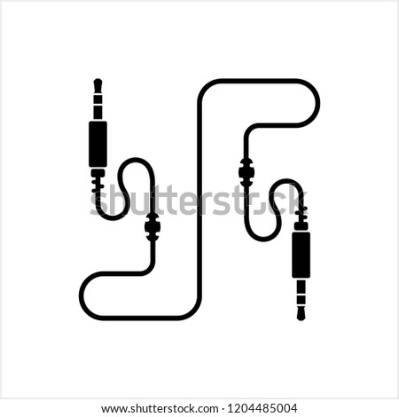 Audio Cable Icon, Plug Wire Vector Art Illustration