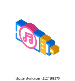 audio cable isometric icon vector. audio cable sign. isolated symbol illustration