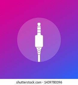 audio cable, jack connector vector icon