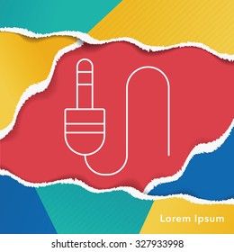 Audio cable line icon