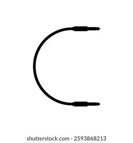 Audio cable with long round cord and two connectors.