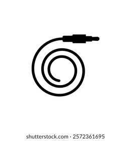 Audio cable with a long round wire.
