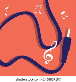 audio cable music note background