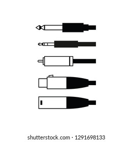 Audio cables flat vector pictogram