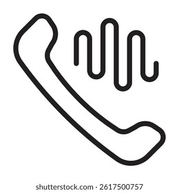 Audio Call Vector Line Icon Design