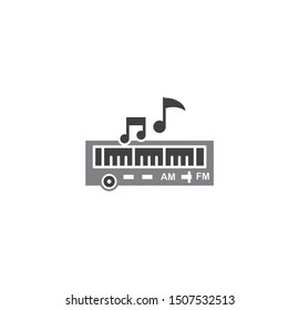 Audio car related icon on background for graphic and web design. Simple illustration. Internet concept symbol for website button or mobile app.
