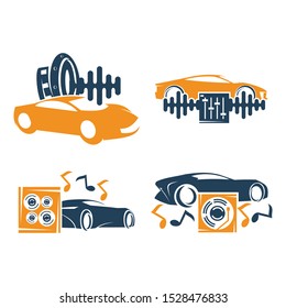 Audio Car System Logo Template set Icon Symbol Vector