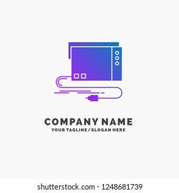 audio, card, external, interface, sound Purple Business Logo Template. Place for Tagline.