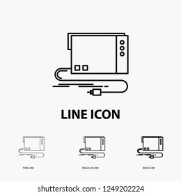 audio, card, external, interface, sound Icon in Thin, Regular and Bold Line Style. Vector illustration