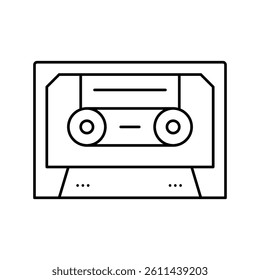 audio casette line icon vector. audio casette sign. isolated contour symbol black illustration