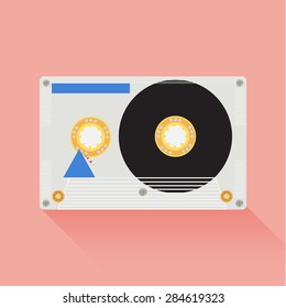 Audio cassete icon great for any use. Vector EPS10.