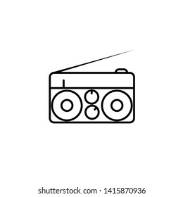 Audio cassete player line icon, vector. Audio cassete player outline sign, concept symbol, flat illustration