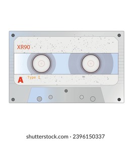 audio cassette from the 90's with reels and magnetic tape. Vector EPS 10