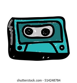 audio cassette doodle icon image 