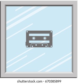 Audio cassette icon.