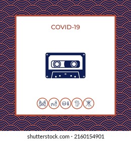 Icono de cassette de audio. Elemento para su diseño