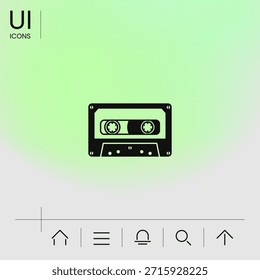 Icono de casete de audio. Elemento para su diseño