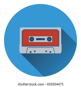 Audio cassette  icon. Flat design. Vector illustration.