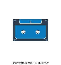 Audio Cassette Icon. Flat Style vector EPS.