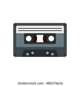 Audio cassette icon in flat style isolated on white background. Music symbol vector illustration