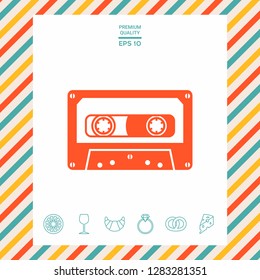 Audio Cassette icon. Graphic elements for your design