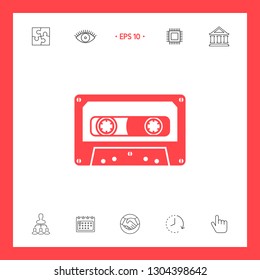 Audio Cassette icon. Graphic elements for your design