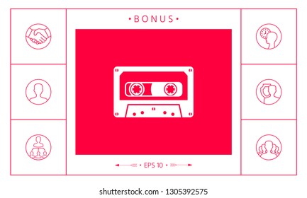 Audio Cassette icon. Graphic elements for your design