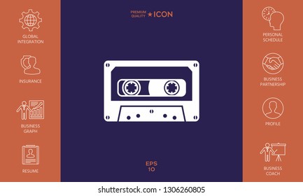 Audio Cassette icon. Graphic elements for your design