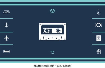 Audio Cassette icon. Graphic elements for your design