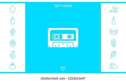 Audio Cassette icon. Graphic elements for your design