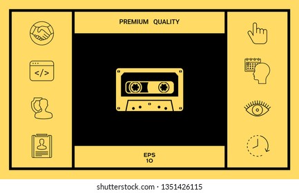 Audio Cassette icon. Graphic elements for your design
