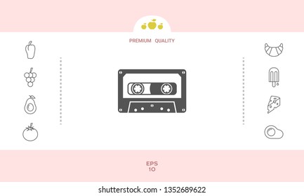 Audio Cassette icon. Graphic elements for your design