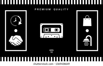 Audio Cassette icon. Graphic elements for your design