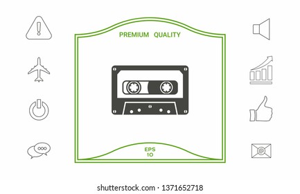 Audio Cassette icon. Graphic elements for your design