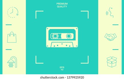 Audio Cassette icon. Graphic elements for your design