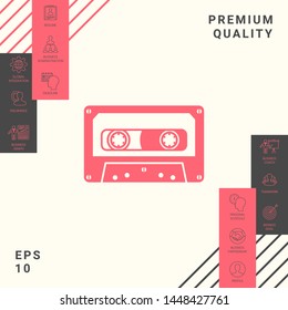 Audio Cassette icon. Graphic elements for your design