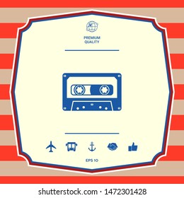 Audio Cassette icon. Graphic elements for your design