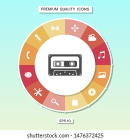 Audio Cassette icon. Graphic elements for your design