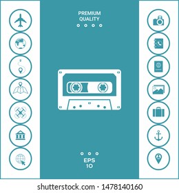 Audio Cassette icon. Graphic elements for your design